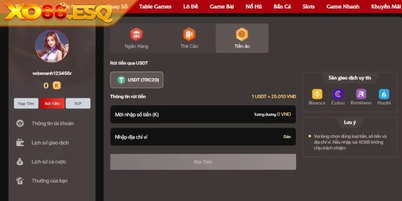 Mẹo rút tiền Xo88 nhanh chóng